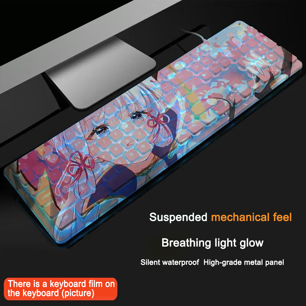 Laptop Accessories Usb - Oyun Klavyesi 104 Tuşlar Genshin Impact