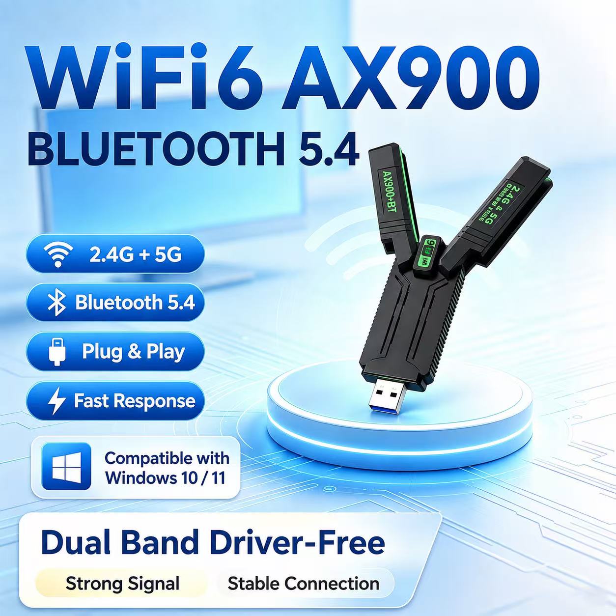 Laptop Electronics Accessories - Çift Bantlı Gigabit USB Kablosuz Adaptör,