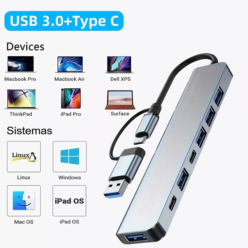 Laptop Accessories Macbook - 2'si 1 Arada USB3.0 Hub 7