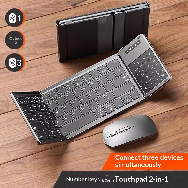 Laptop Accessories Gaming - Mengzu Üç Katlı Kablosuz Bluetooth Klavye,